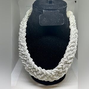 White chunky statement necklace